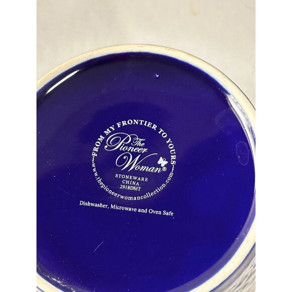 Pioneer Woman Dazzling Dahlias Mini Casserole Dish with Lid 5" x 5" Navy Blue-2 - Picture 10 of 10